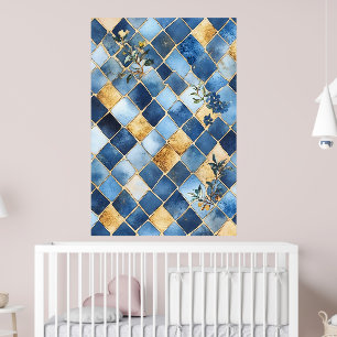 Mosaik, das an traditionelle marokkanische Stile e Poster