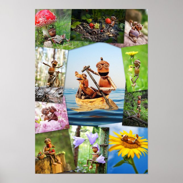 Mosaik der besten Eichelfen-Fotos Poster (Vorne)