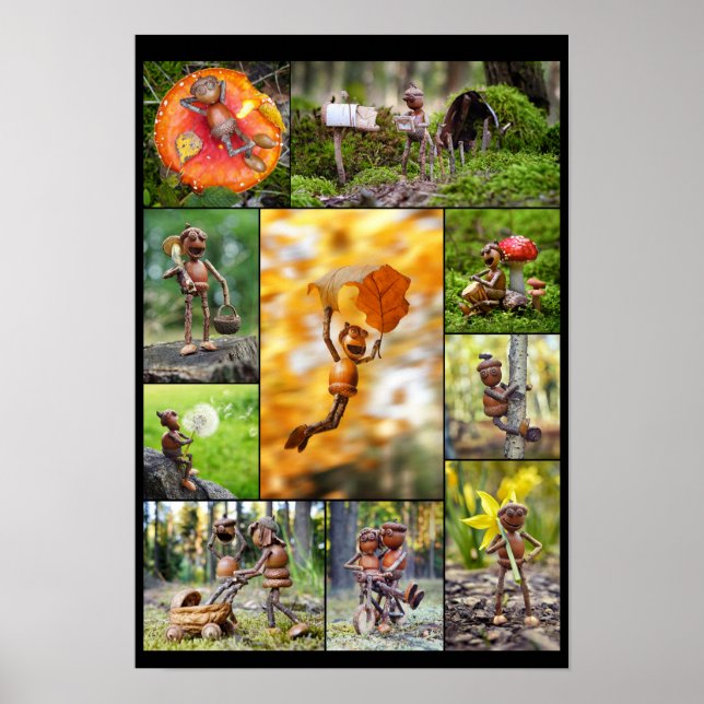 Mosaik der besten Eichelfen-Fotos Poster (Vorne)