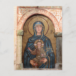 Mosaik der Jungfrau Maria und Jesus Postkarte