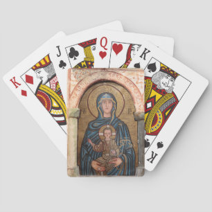 Mosaik der Jungfrau Maria und Jesus Spielkarten