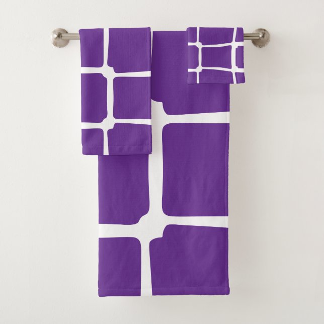 Mosaik der lila Quadrate Badhandtuch Set (Insitu)