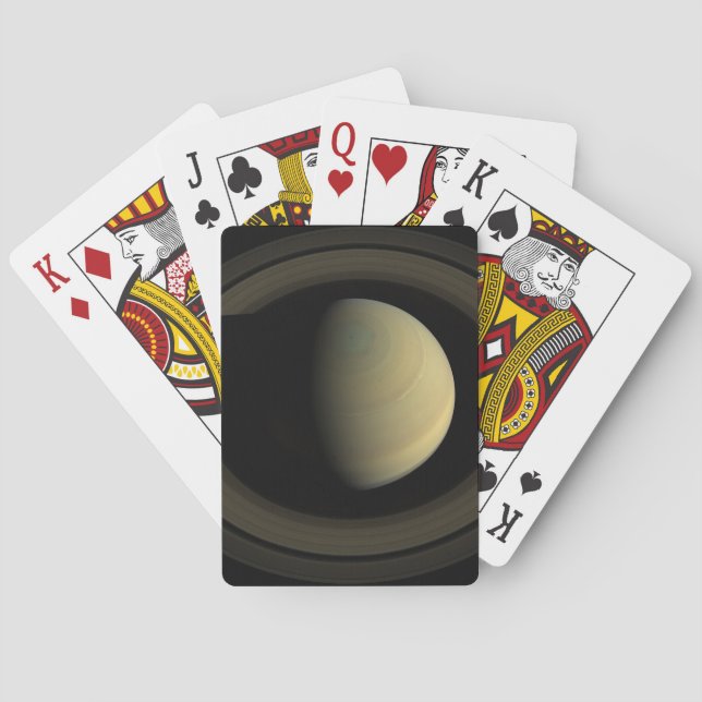 Mosaik des Planeten Saturn und seiner wichtigsten  Spielkarten (Rückseite)