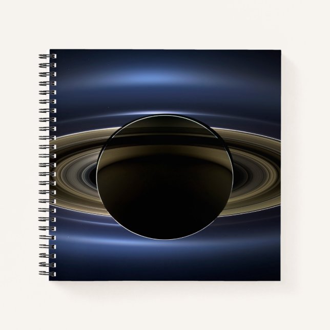 Mosaik des Saturn-Systems, das von der Sonne zurüc Notizbuch (Vorderseite)