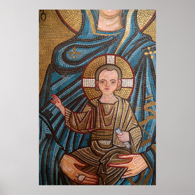 Mosaik des Säuglings Jesus Poster (Vorne)