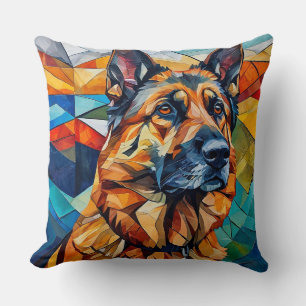 🐶 Mosaik Deutscher Schäferhund Cozy Home Style 🖤 Kissen