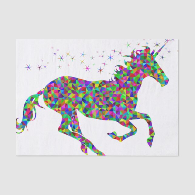 Mosaik-Einhorn Seidenpapier (Vorderseite)