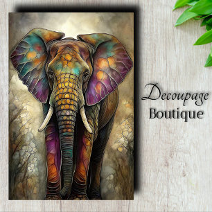 Mosaik Elefant Dekoupage Seidenpapier