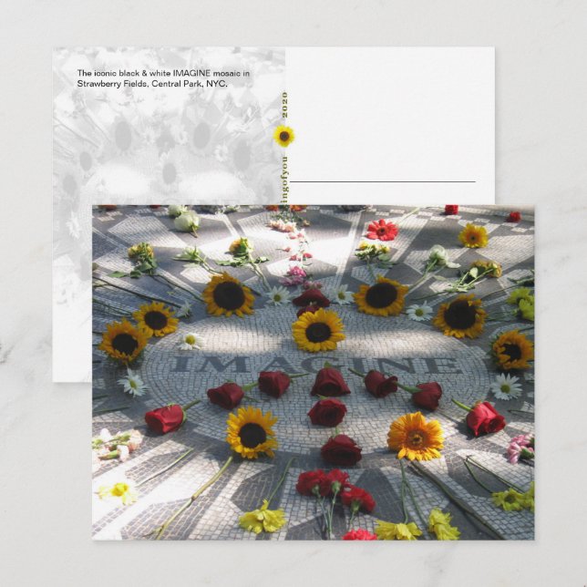 Mosaik, Erdbeerfelder, NY - H Postkarte (Vorne/Hinten)