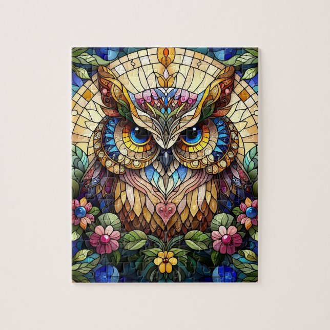 Mosaik-Eulen-Puzzle (Vertikal)