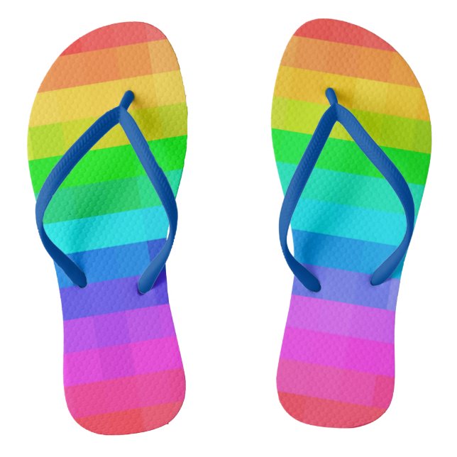 Mosaik farbenfroh karierter Regenbogen-Quadrat-Chi Flip Flops (Fußbett)