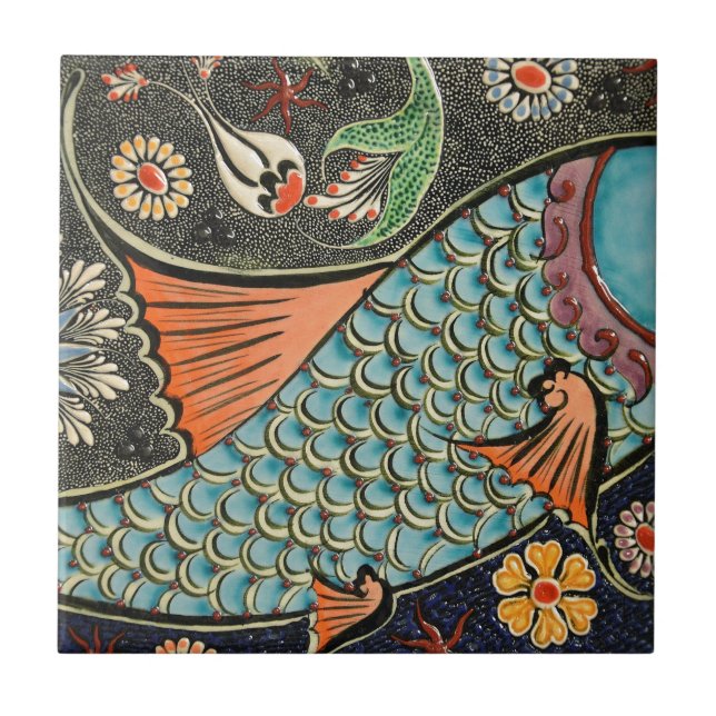 Mosaik-Fisch-Gussnaht Fliese (Vorderseite)