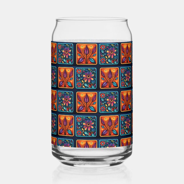 Mosaik Floral Bird mix Dosenglas (Vorderseite)