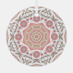 Mosaik Floral Star: Nahtloses Muster Ornament Aus Glas