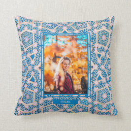 Mosaik Foto in Blau und Rosa Kissen