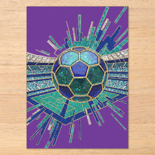 Mosaik-Fußballstadion-Burst-Abstrakt-Weltmeistersc Acryleinladungen