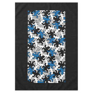 Mosaik Geckos Muster - blau Schwarz-weiß grau Tischdecke