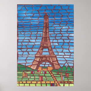 Mosaik-Gemälde der Eiffelturm-Plakate Poster
