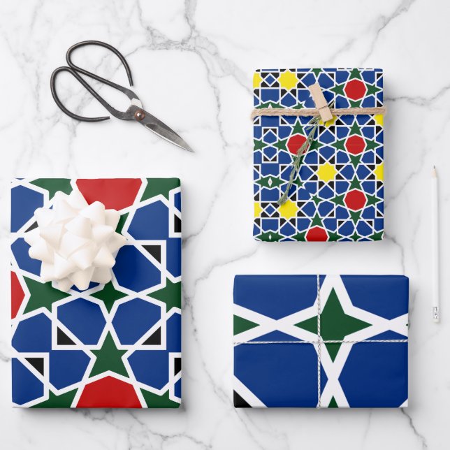 Mosaik Geometric Pattern Design Fliese Geschenkpapier Set (Vorderseite)