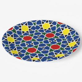 Mosaik Geometric Pattern Design Fliese Pappteller