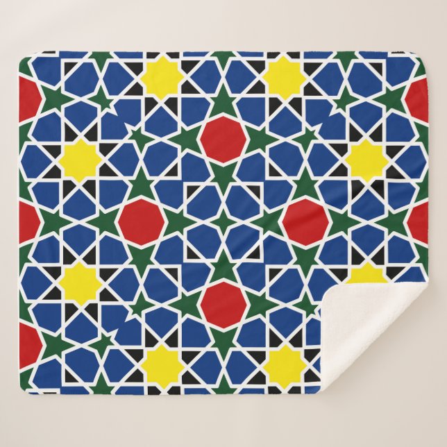 Mosaik Geometric Pattern Design Fliese Sherpadecke (Vorderseite (Horizontal))
