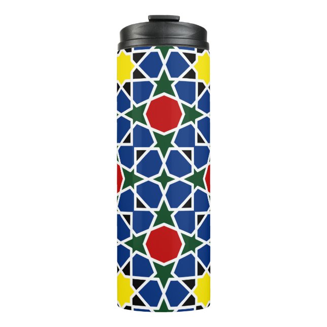 Mosaik Geometric Pattern Design Fliese Thermosbecher (Vorderseite)
