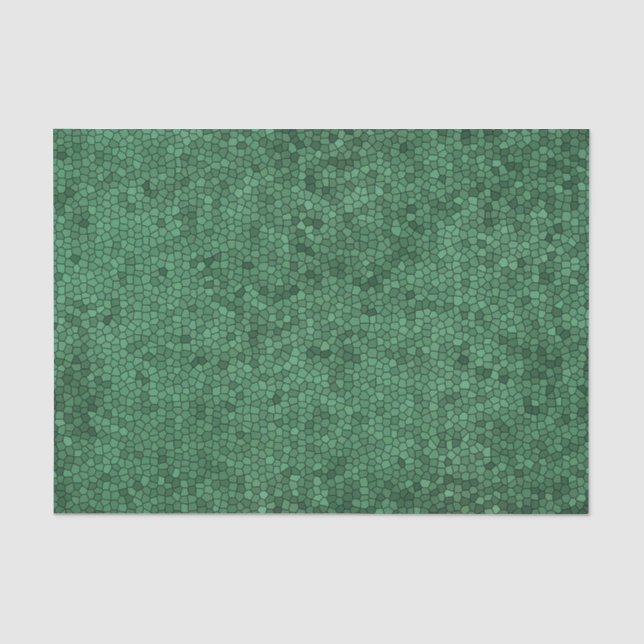 Mosaik gestanztes Glas Stil grüne Textur Muster Seidenpapier (Vorderseite)