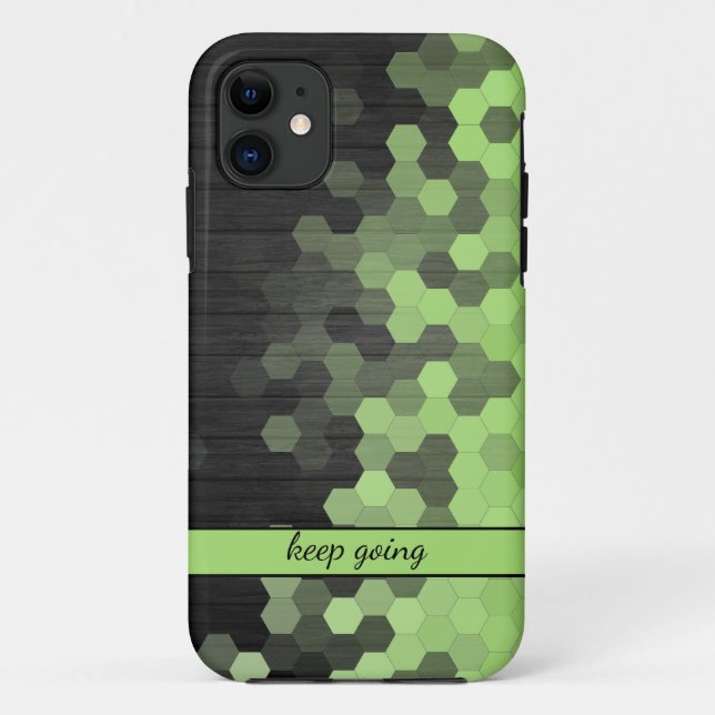 Mosaik grünes Muster iPhone Case (Rückseite)