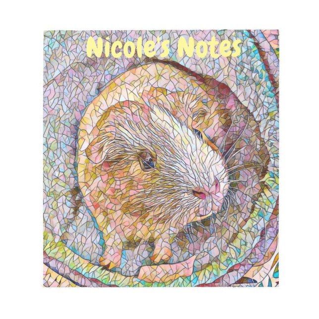 Mosaik Guinea Pig Themed Notebook Notepad Notizblock (Vorderseite)