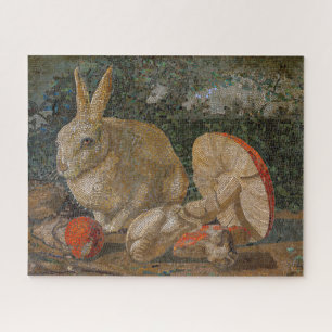Mosaik-Hase und Pilz Natur vintage