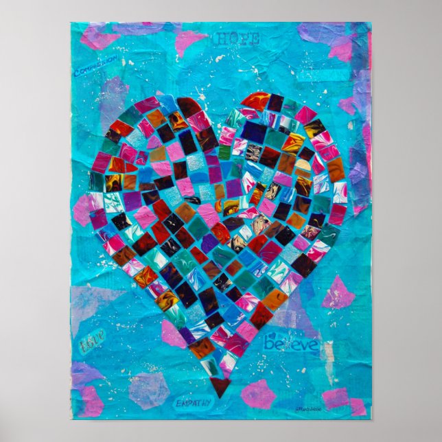 Mosaik Heart Collage Poster (Vorne)