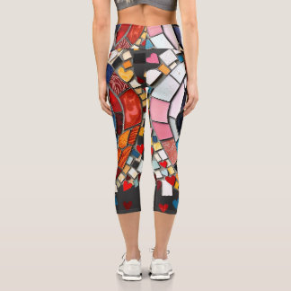 Mosaik-Herz der Liebe Capri Leggings