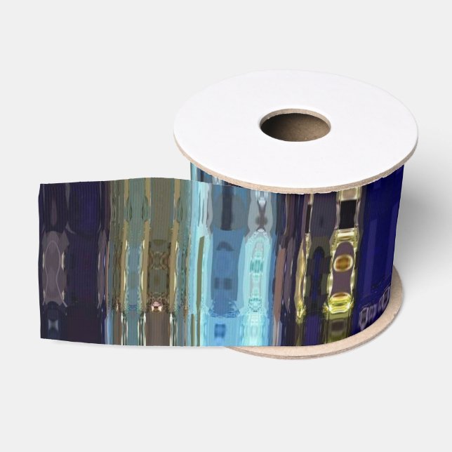 Mosaik Imitats Glass Blue Tondesign Ripsband (Spule)