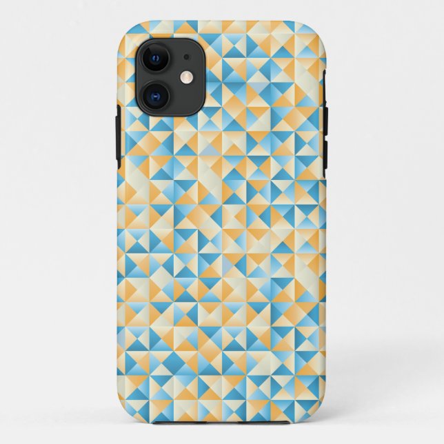 Mosaik in blau und orange Case-Mate iPhone hülle (Rückseite)
