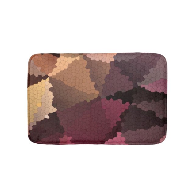 Mosaik in braun-rosa und gelben Farben Badematte (Vorderseite)