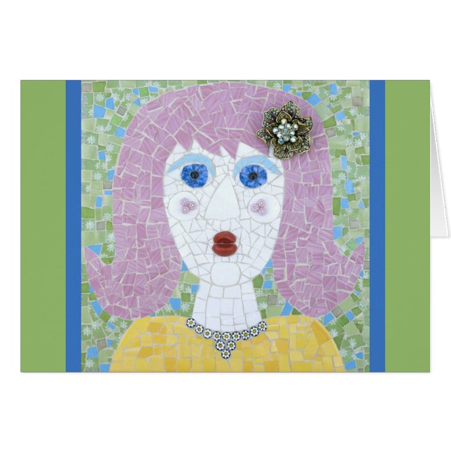 Mosaik - Ingrid mit grüner und blauer Grenze (Vorderseite (Horizontal))
