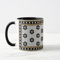 Mosaik Inspiriert Schwarz-weiß und Gold