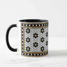 Mosaik Inspiriert Schwarz-weiß und Gold