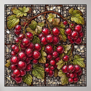 Mosaik-Johannisbeere mit natürlichen künstlerische Poster