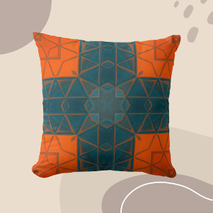 Mosaik Kaleidoscope Square Orange und Blau Kissen
