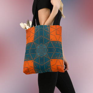 Mosaik Kaleidoscope Square Orange und Blau Tasche