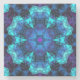 Mosaik Kaleidoskop Blume Blau und Lila Steinuntersetzer (Vorderseite)