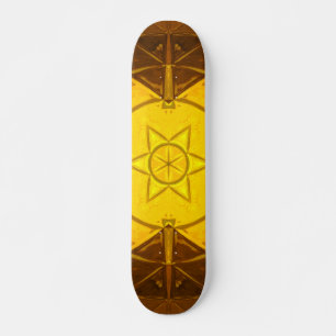Mosaik Kaleidoskop Blume Gelb Skateboard