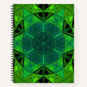 Mosaik Kaleidoskop Blume Green Notizbuch