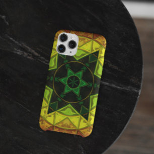 Mosaik Kaleidoskop Blume Grün und Gelb Case-Mate iPhone Hülle