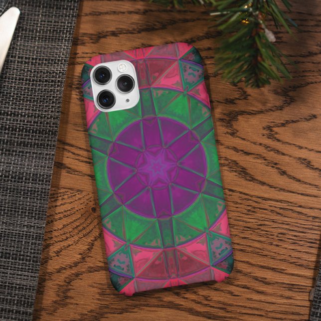 Mosaik Kaleidoskop Blume Lila grün und rosa Case-Mate iPhone Hülle (Von Creator hochgeladen)