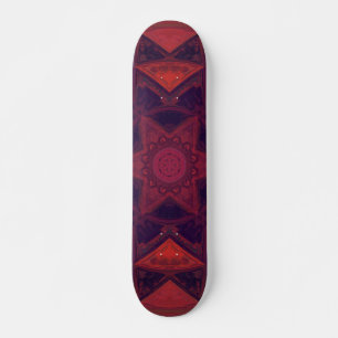 Mosaik Kaleidoskop Blume Lila und rot Skateboard