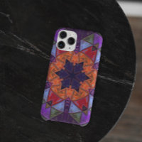 Mosaik Kaleidoskop Blume Orange Rot und Lila