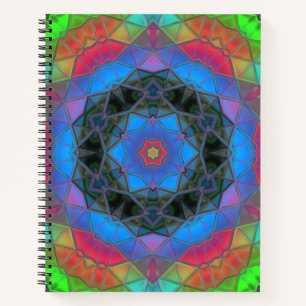 Mosaik Kaleidoskop Blume Rainbow Notizbuch