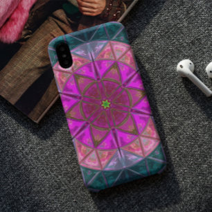 Mosaik Kaleidoskop Blume Rosa und Blau Case-Mate iPhone Hülle